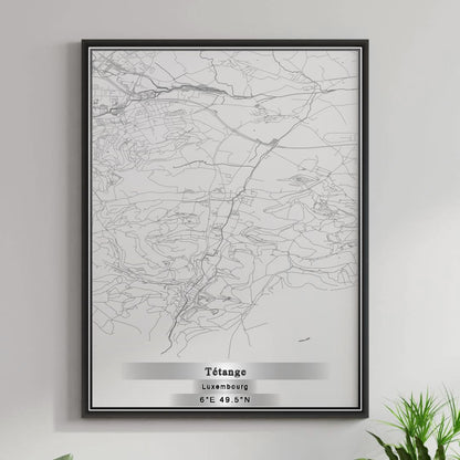 ROAD MAP OF TÉTANGE, LUXEMBOURG BY MAPBAKES