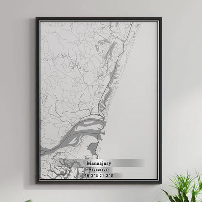 ROAD MAP OF MANANJARY, MADAGASCAR BY MAPBAKES