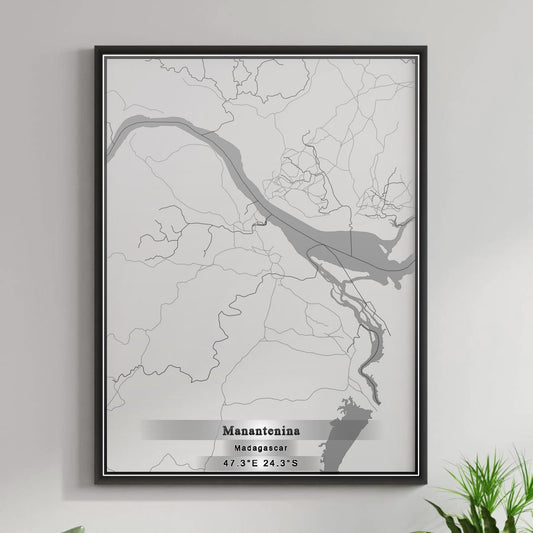 ROAD MAP OF MANANTENINA, MADAGASCAR BY MAPBAKES
