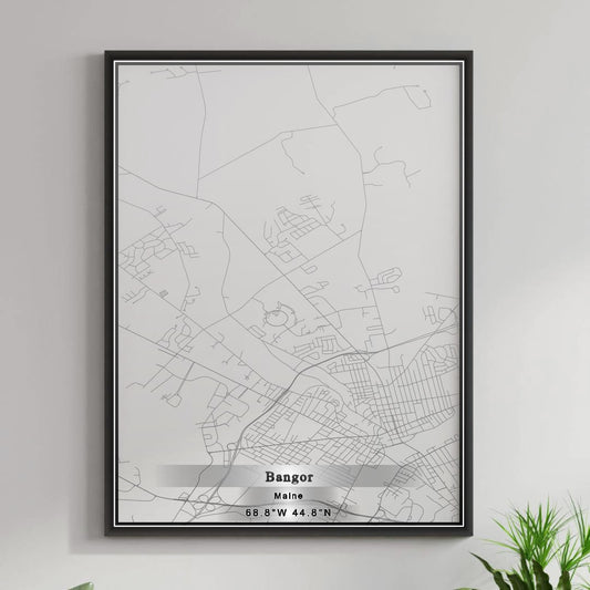 ROAD MAP OF BANGOR, MAINE BY MAPBAKES