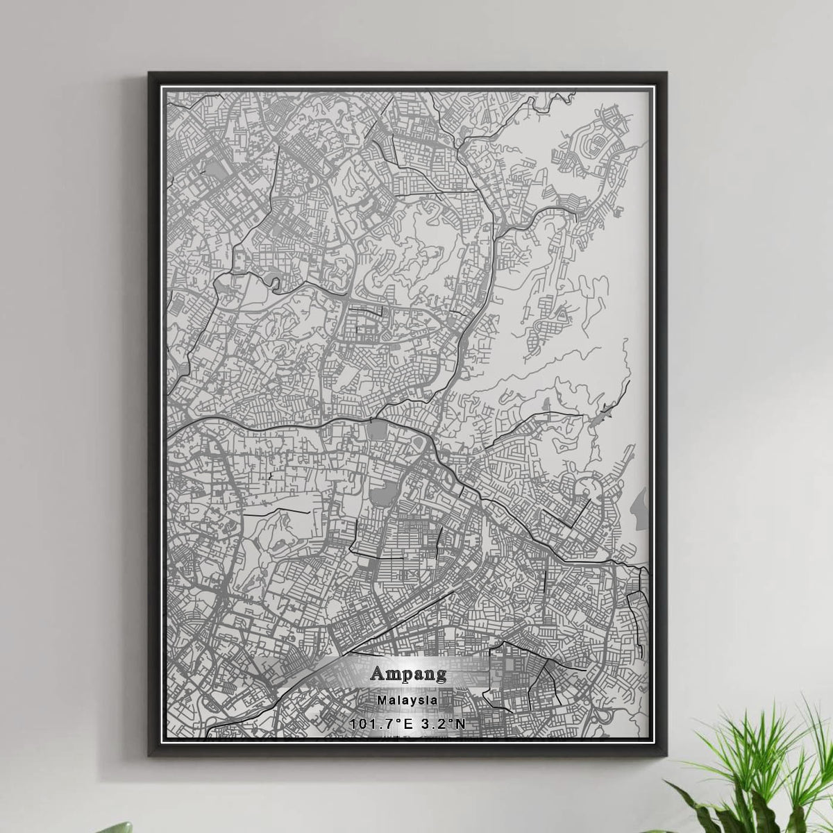 ROAD MAP OF AMPANG, MALAYSIA BY MAPBAKES