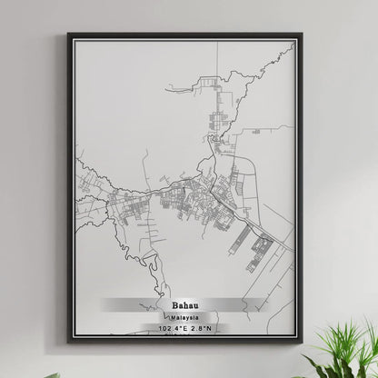 ROAD MAP OF BAHAU, MALAYSIA BY MAPBAKES