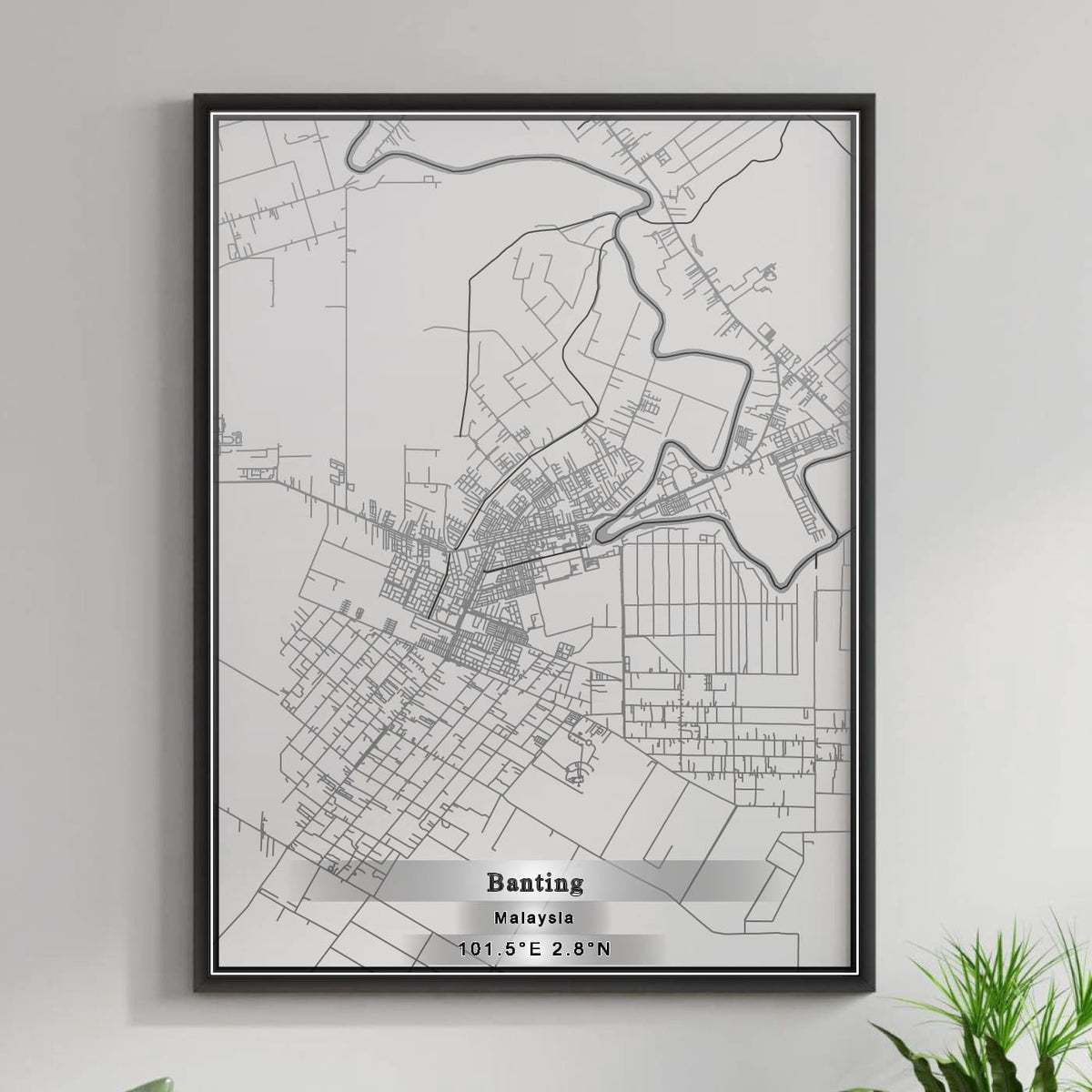 ROAD MAP OF BANTING, MALAYSIA BY MAPBAKES