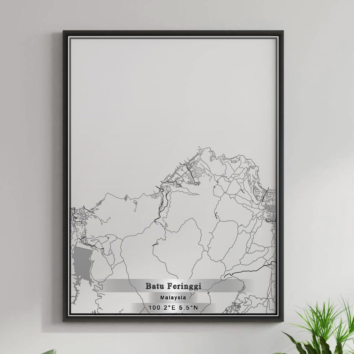 ROAD MAP OF BATU FERINGGI, MALAYSIA BY MAPBAKES