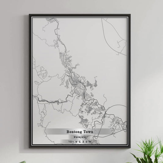 ROAD MAP OF BENTONG TOWN, MALAYSIA BY MAPBAKES