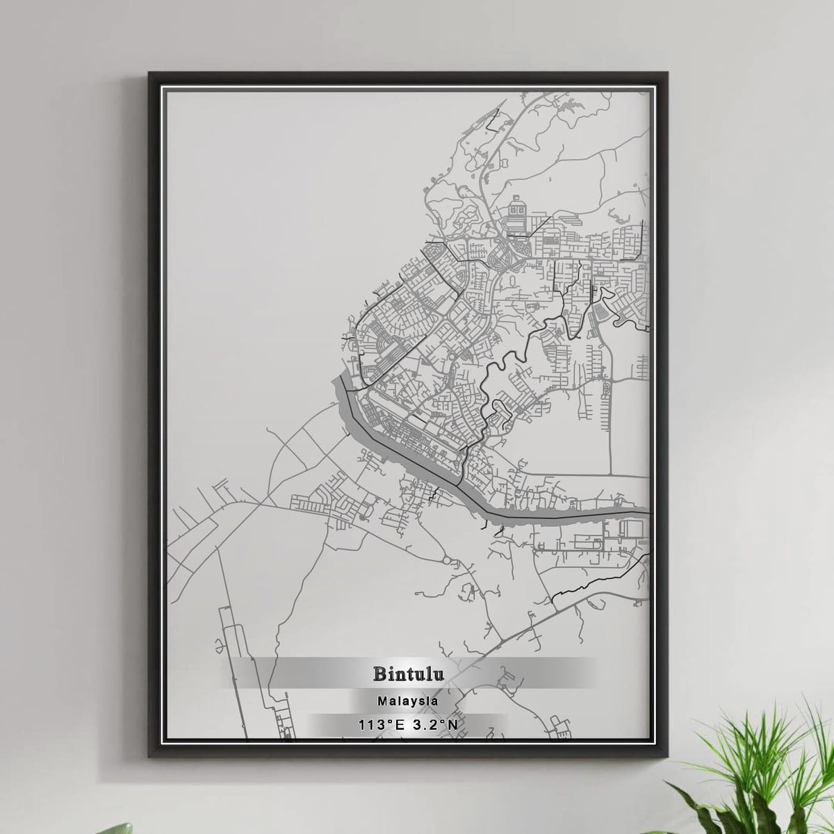 ROAD MAP OF BINTULU, MALAYSIA BY MAPBAKES