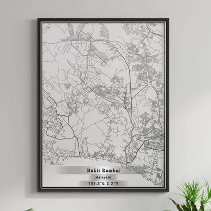 ROAD MAP OF BUKIT RAMBAI, MALAYSIA BY MAPBAKES