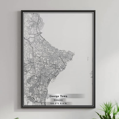 ROAD MAP OF GEORGE TOWN, MALAYSIA BY MAPBAKES