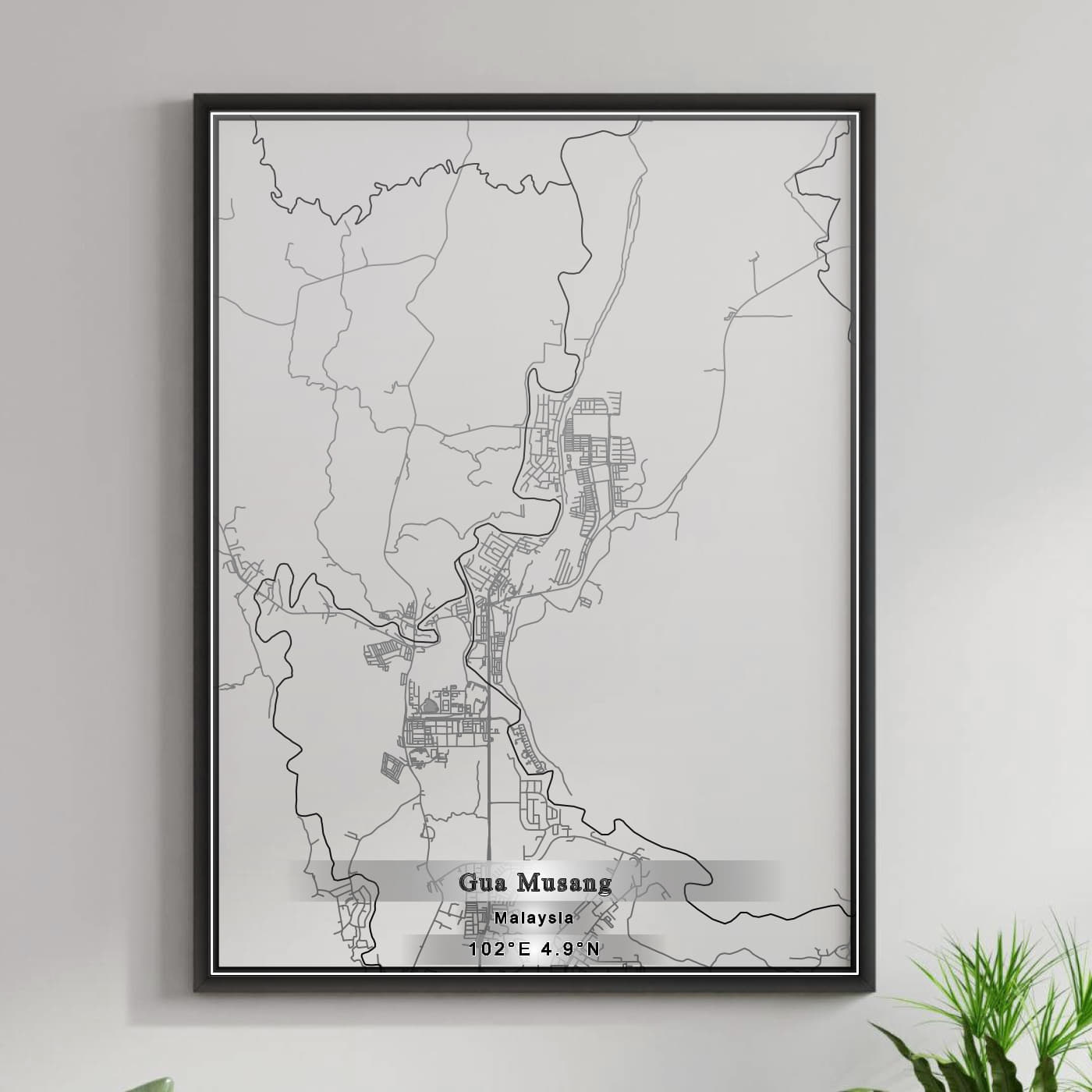 ROAD MAP OF GUA MUSANG, MALAYSIA BY MAPBAKES