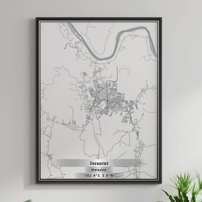 ROAD MAP OF JERANTUT, MALAYSIA BY MAPBAKES