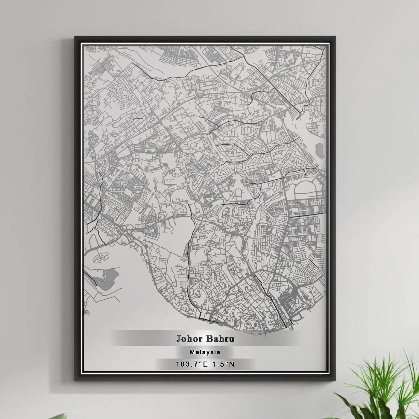 ROAD MAP OF JOHOR BAHRU, MALAYSIA BY MAPBAKES