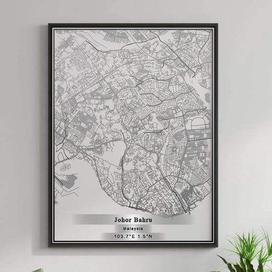 ROAD MAP OF JOHOR BAHRU, MALAYSIA BY MAPBAKES