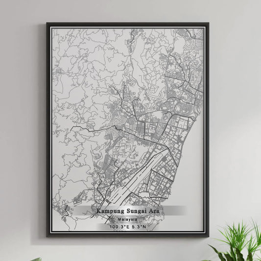 ROAD MAP OF KAMPUNG SUNGAI ARA, MALAYSIA BY MAPBAKES