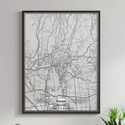 ROAD MAP OF KANGAR, MALAYSIA BY MAPBAKES