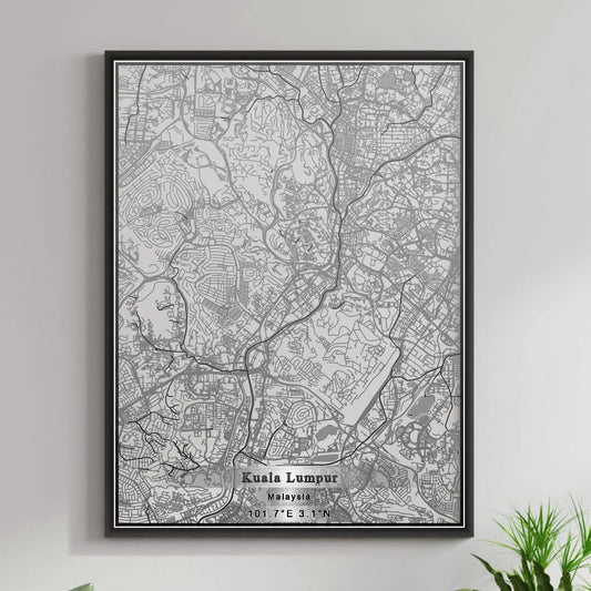 ROAD MAP OF KUALA LUMPUR, MALAYSIA BY MAPBAKES