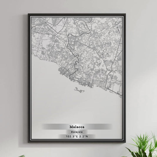 ROAD MAP OF MALACCA, MALAYSIA BY MAPBAKES