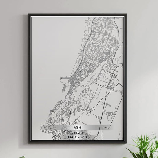 ROAD MAP OF MIRI, MALAYSIA BY MAPBAKES