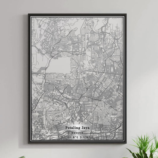 ROAD MAP OF PETALING JAYA, MALAYSIA BY MAPBAKES