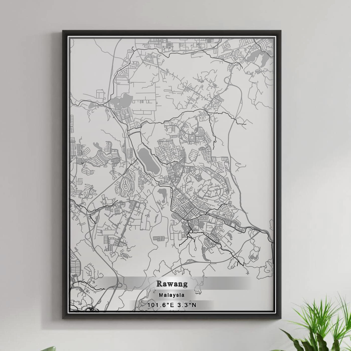 ROAD MAP OF RAWANG, MALAYSIA BY MAPBAKES