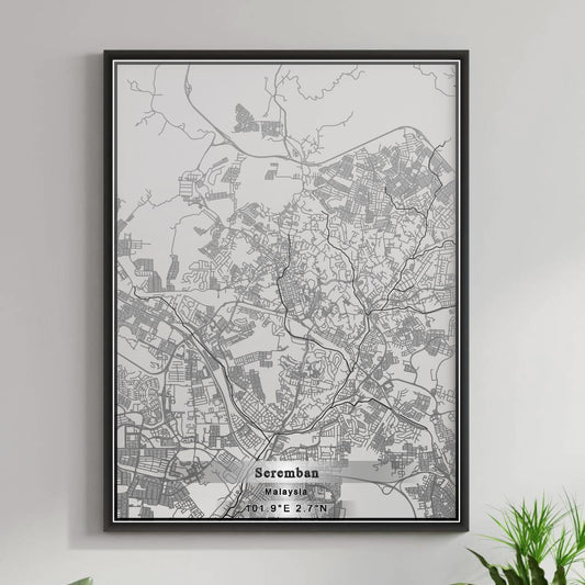 ROAD MAP OF SEREMBAN, MALAYSIA BY MAPBAKES