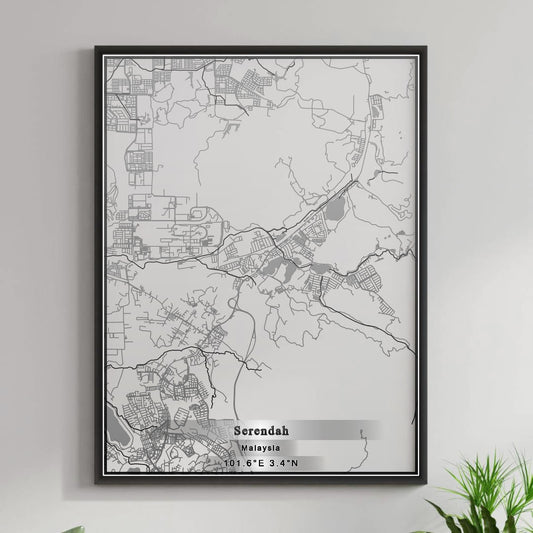 ROAD MAP OF SERENDAH, MALAYSIA BY MAPBAKES