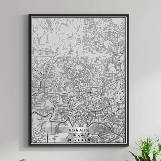 ROAD MAP OF SHAH ALAM, MALAYSIA BY MAPBAKES