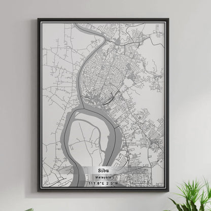 ROAD MAP OF SIBU, MALAYSIA BY MAPBAKES