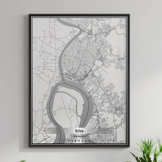 ROAD MAP OF SIBU, MALAYSIA BY MAPBAKES