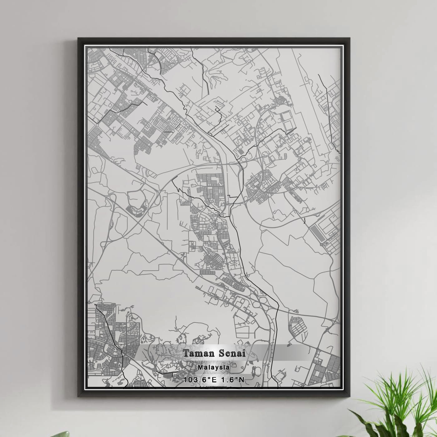 ROAD MAP OF TAMAN SENAI, MALAYSIA BY MAPBAKES