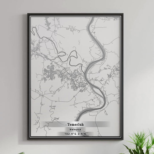 ROAD MAP OF TEMERLUH, MALAYSIA BY MAPBAKES