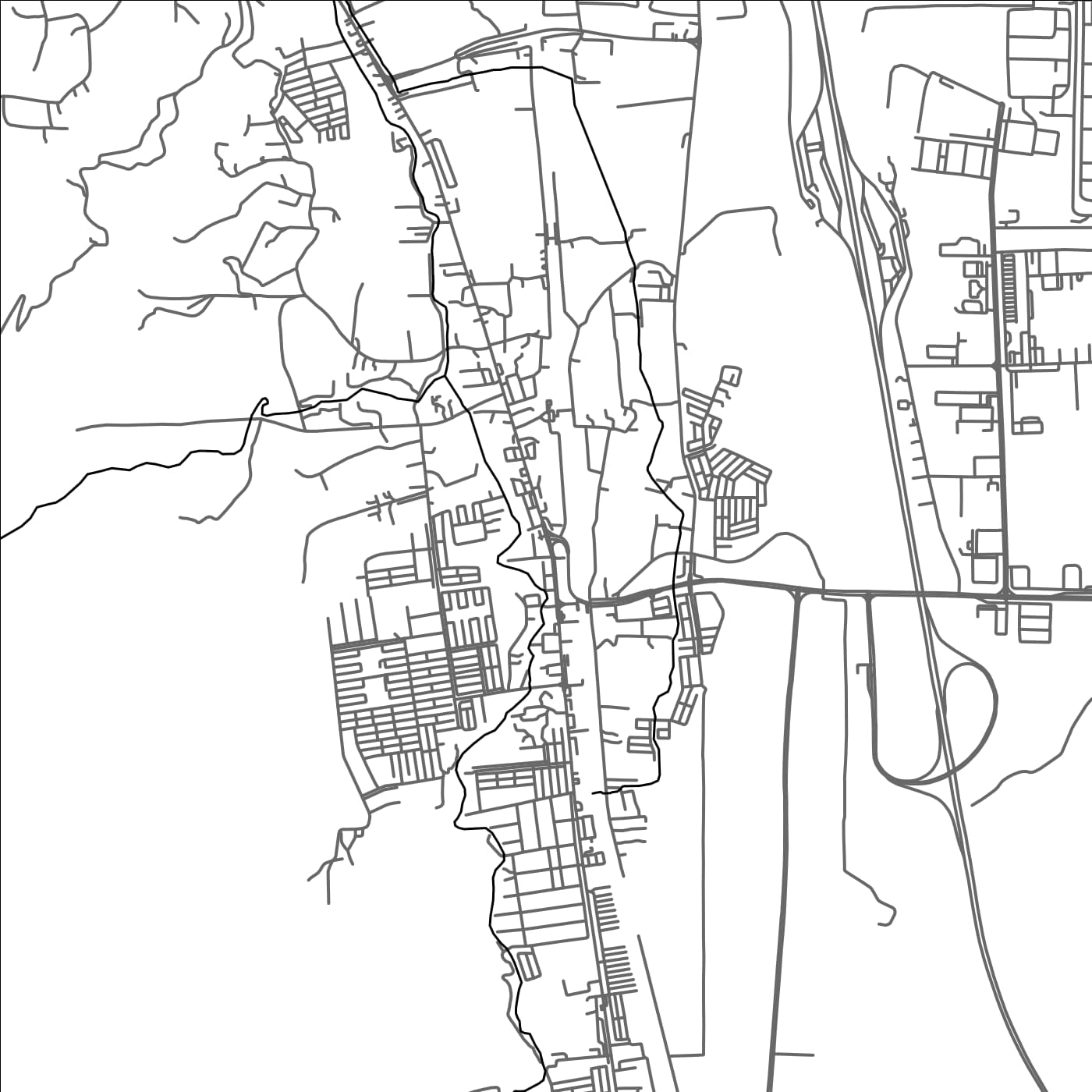 ROAD MAP OF GURUN, MALAYSIA BY MAPBAKES