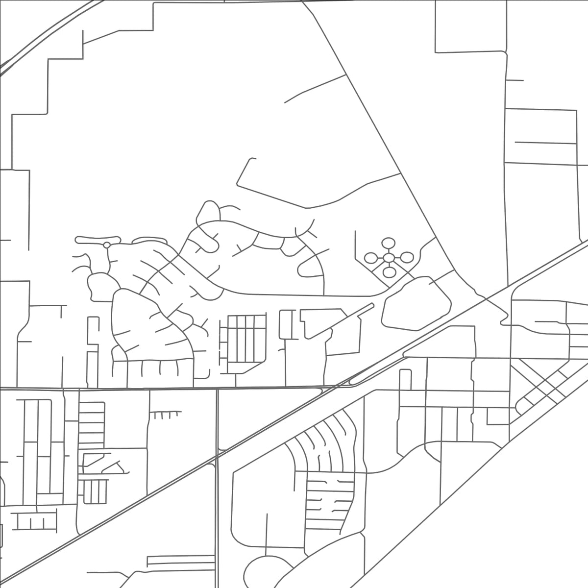ROAD MAP OF NELLIS AFB, NEVADA BY MAPBAKES