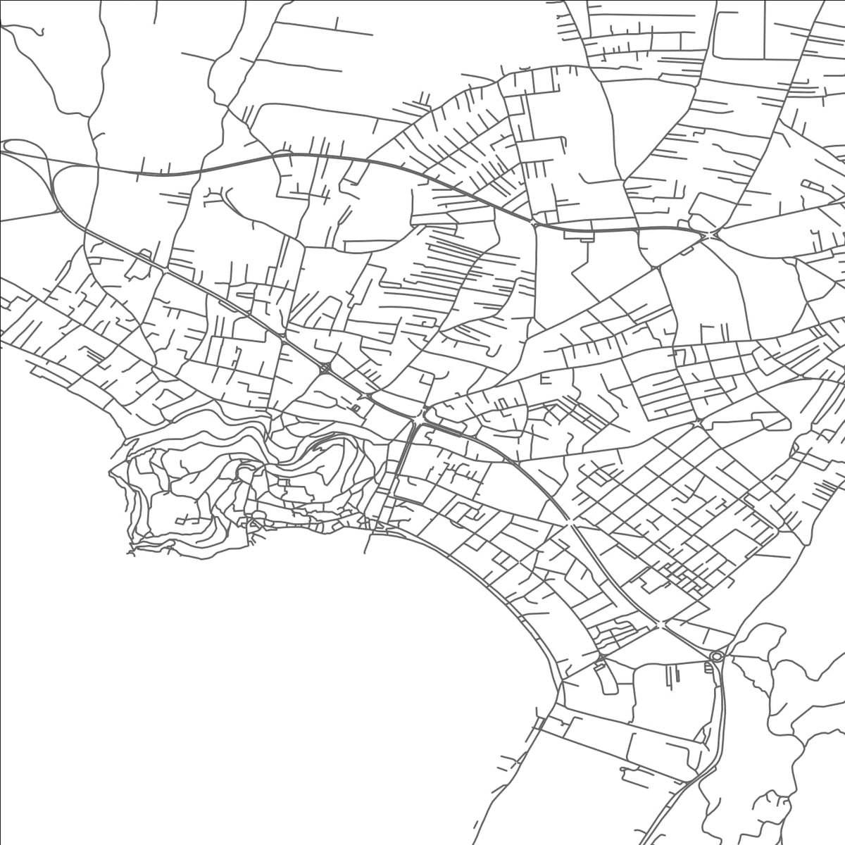 ROAD MAP OF OHRID, NORTH MACEDONIA BY MAPBAKES