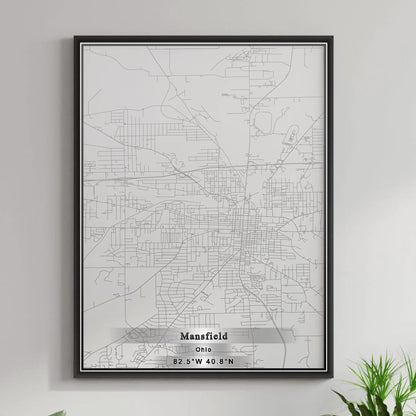 ROAD MAP OF MANSFIELD, OHIO BY MAPBAKES