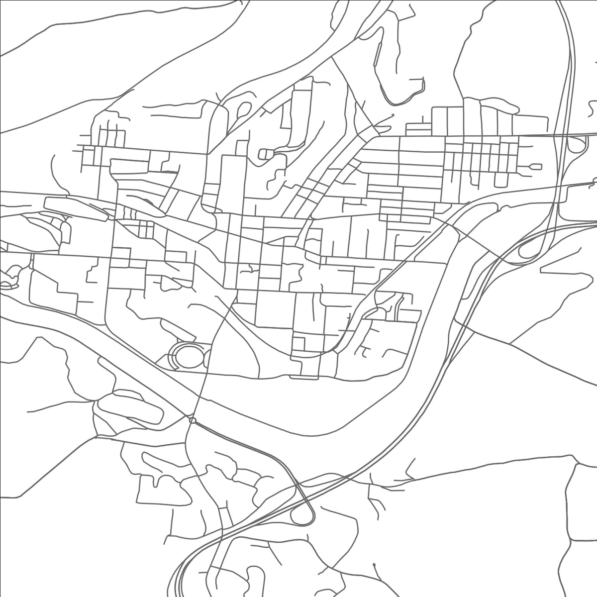 ROAD MAP OF ATHENS, OHIO BY MAPBAKES