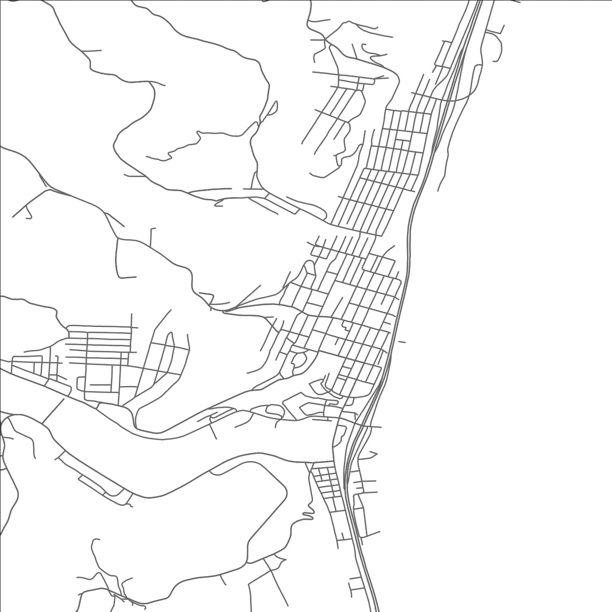 ROAD MAP OF BELLAIRE, OHIO BY MAPBAKES
