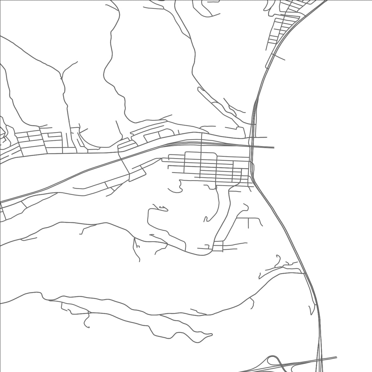 ROAD MAP OF BRIDGEPORT, OHIO BY MAPBAKES