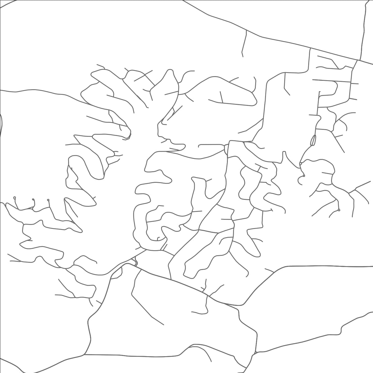 ROAD MAP OF HIDE A WAY HILLS, OHIO BY MAPBAKES