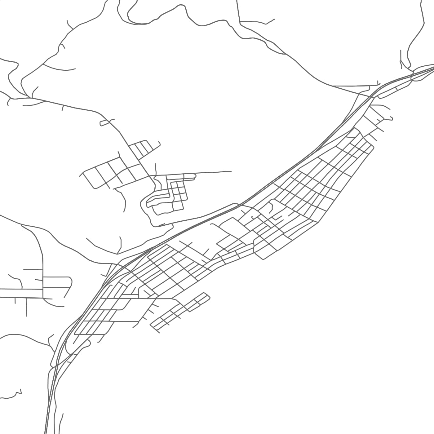 ROAD MAP OF WELLSVILLE, OHIO BY MAPBAKES