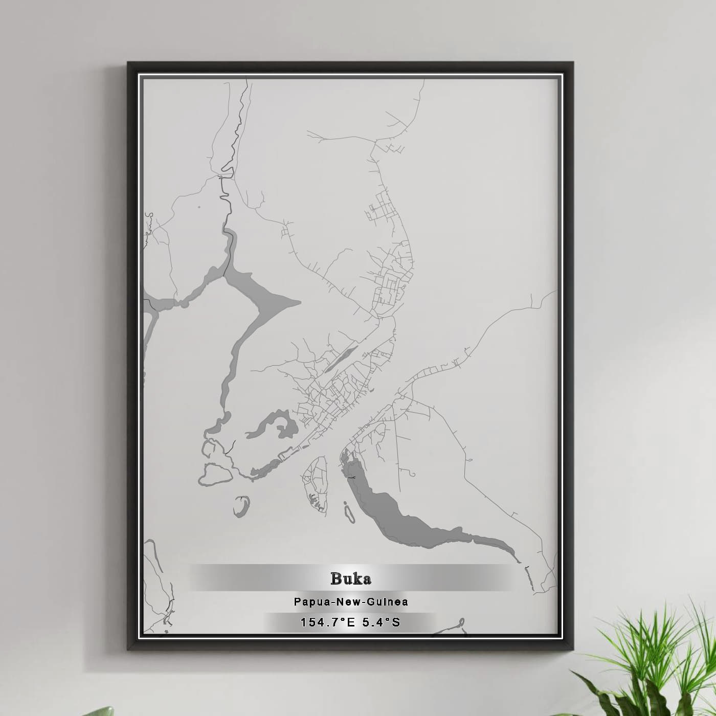 ROAD MAP OF BUKA, PAPUA NEW GUINEA BY MAPBAKES