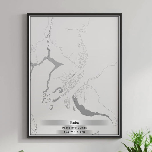 ROAD MAP OF BUKA, PAPUA NEW GUINEA BY MAPBAKES