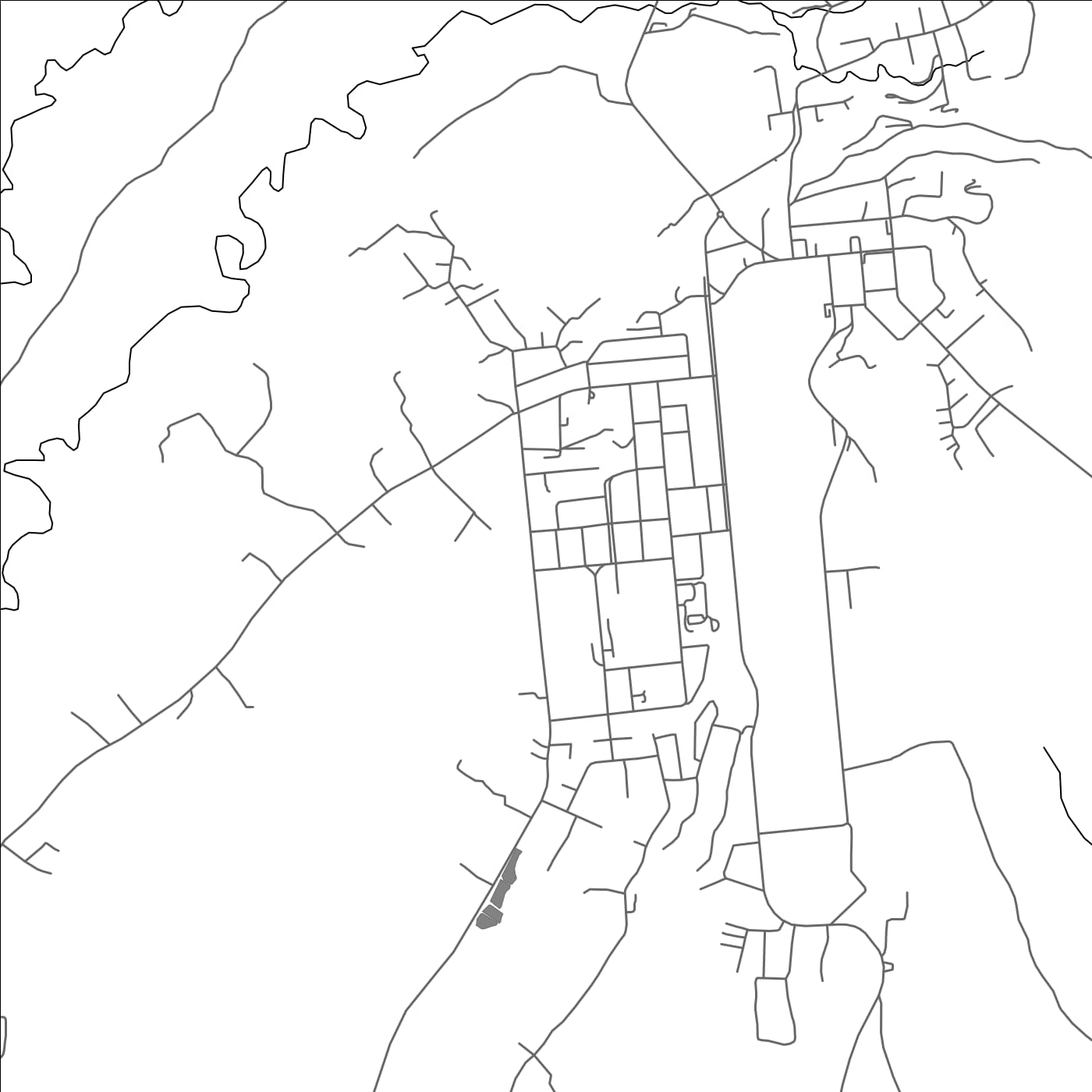 ROAD MAP OF GOROKA, PAPUA NEW GUINEA BY MAPBAKES