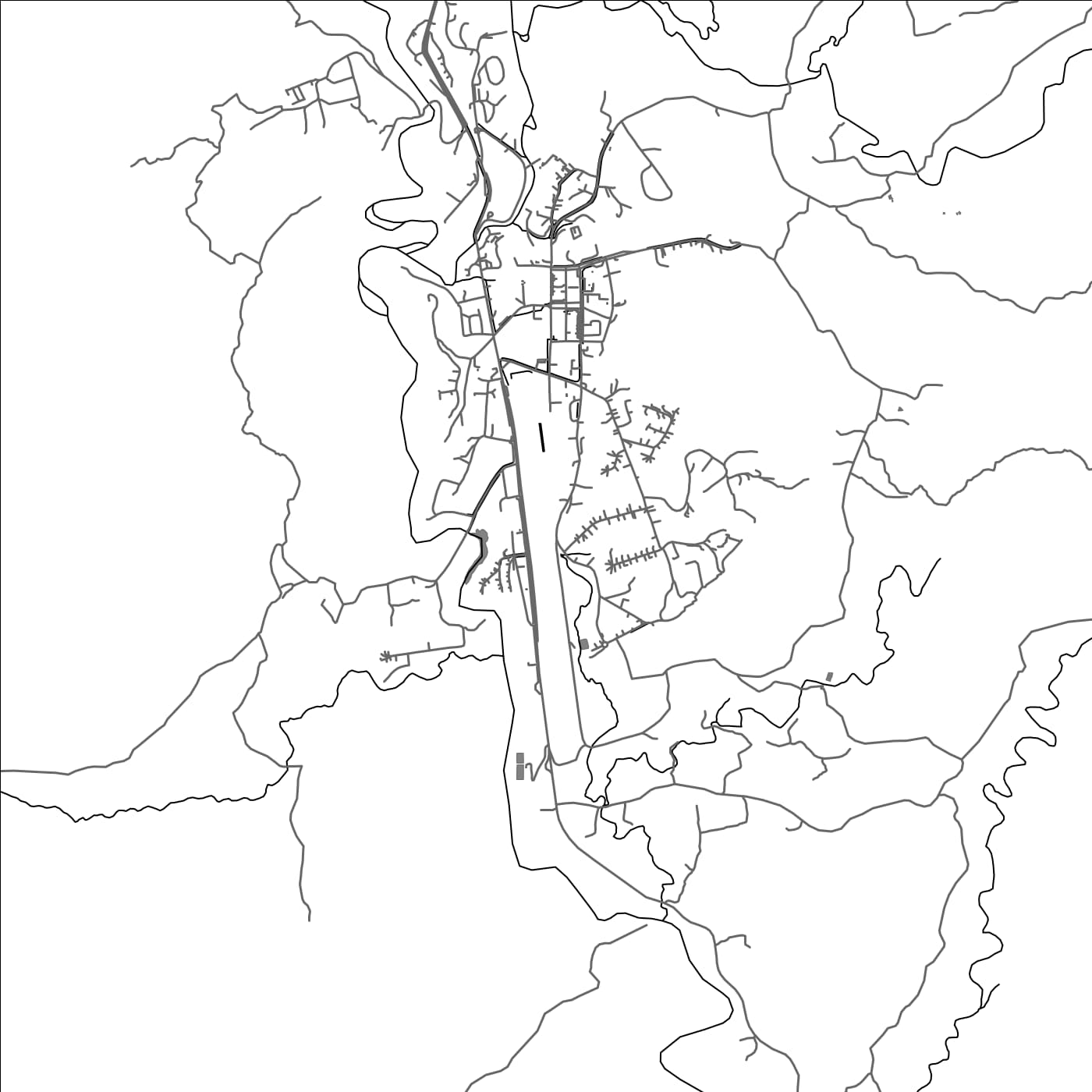 ROAD MAP OF MENDI, PAPUA NEW GUINEA BY MAPBAKES