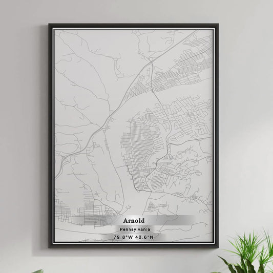 ROAD MAP OF ARNOLD, PENNSYLVANIA BY MAPBAKES