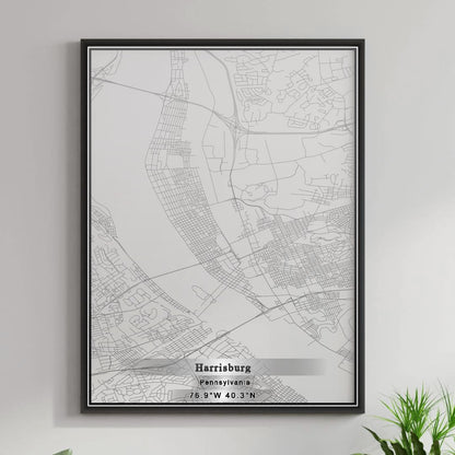 ROAD MAP OF HARRISBURG, PENNSYLVANIA BY MAPBAKES