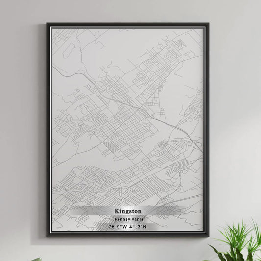 ROAD MAP OF KINGSTON, PENNSYLVANIA BY MAPBAKES