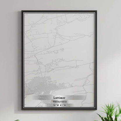 ROAD MAP OF LATTIMER, PENNSYLVANIA BY MAPBAKES