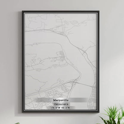 ROAD MAP OF MARYSVILLE, PENNSYLVANIA BY MAPBAKES