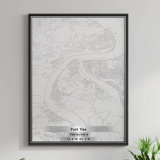 ROAD MAP OF PORT VUE, PENNSYLVANIA BY MAPBAKES