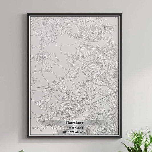 ROAD MAP OF THORNBURG, PENNSYLVANIA BY MAPBAKES